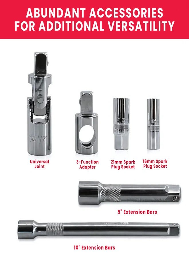 JPT طقم أدوات يدوية احترافية من الكروم والفاناديوم، سداسي شديد التحمل من JPT، 32 قطعة، مجموعة مفاتيح ربط DR (نصف بوصة) لأعمال الإصلاح، والصيانة المنزلية، وإصلاح السيارات والدراجات النارية - Image 5